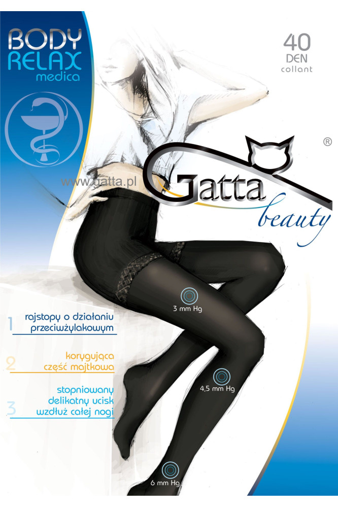 Pėdkelnės   Kūno triko Relax Medica 40 Den - juoda
