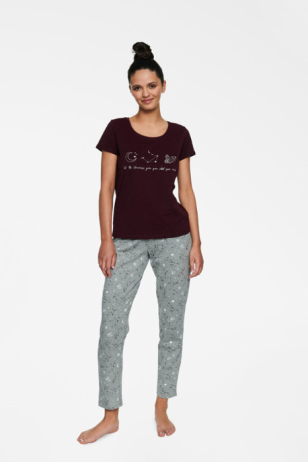 Pižama Horoscope 40115-93X Bordo-Pilka