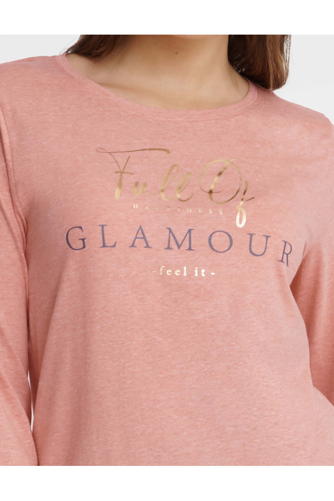 Pižama Glam 40936-39X Rožinė-Pilka