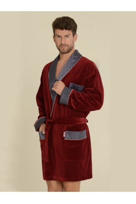 Chalatas 772 Bonjour Trumpas - bordo