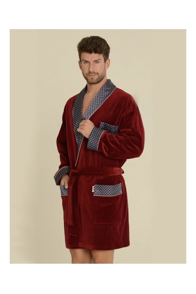 Chalatas 772 Bonjour Trumpas - bordo