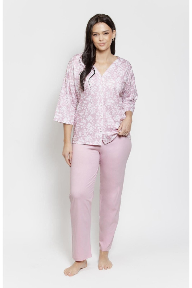 Pižama Lucinda Maxi  3574 Pudrinė Rožinė