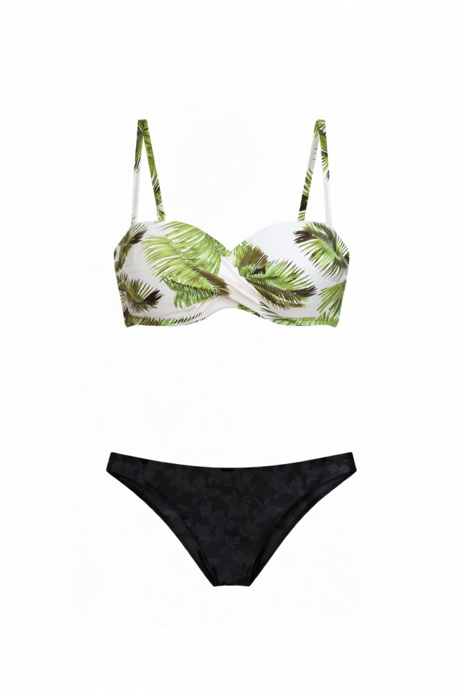 Etna Alice žaliai juodas push-up bikinis