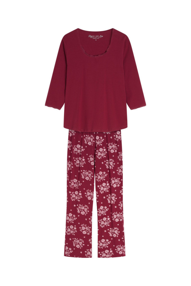 Pižama Greta 45423 Bordo