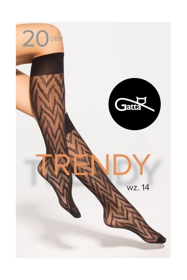 Kojinės iki kelių Trendy Line 14 20 Den Juoda