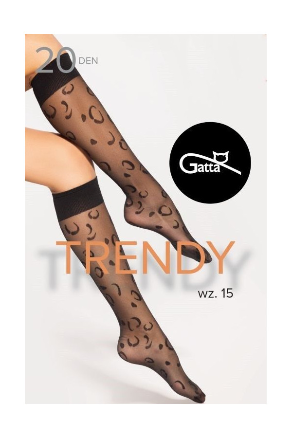 Kojinės iki kelių Trendy Line 15 20 Den Juoda