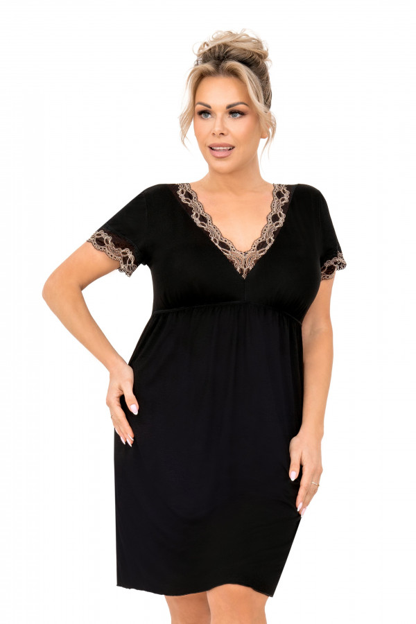 Naktiniai marškiniai  Hana Plus Black Juoda