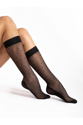 Kojinės iki kelių Dots Massage 20 Den Black Juoda