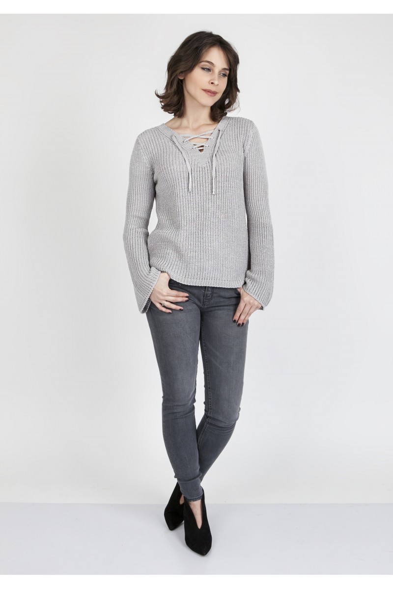 Megztinis Kylie SWE 117 Grey | Pilka-Džemperiai-MKMSwetry